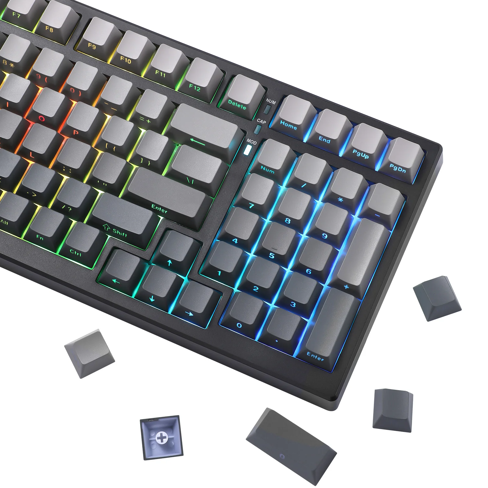 YUNZII Gradient Black Grey Cherry Profile Keycap Set - Image 11