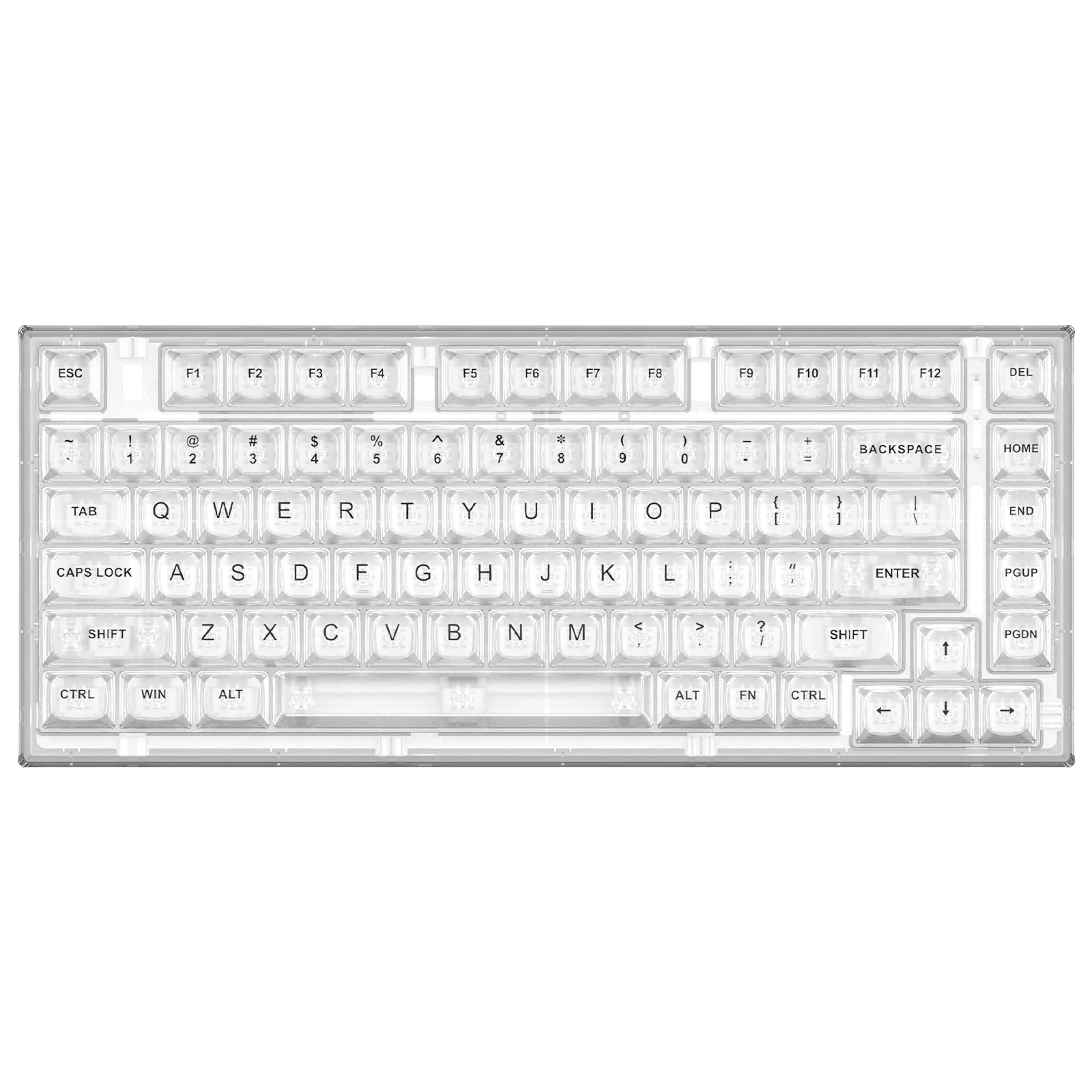 YUNZII X75 82 Keys Wired Hot Swappable Gasket Transparent Mechanical Keyboard - Image 11